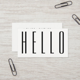 Minimalist Modern Bold Hello Business Card