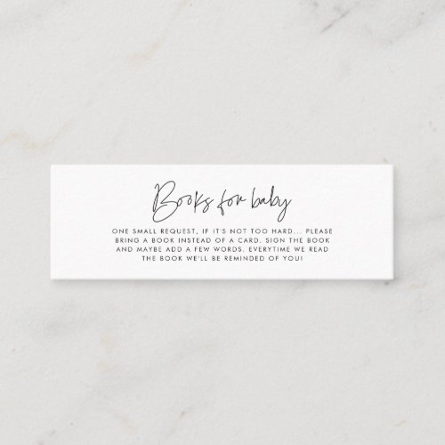 Minimalist modern Books for baby request card