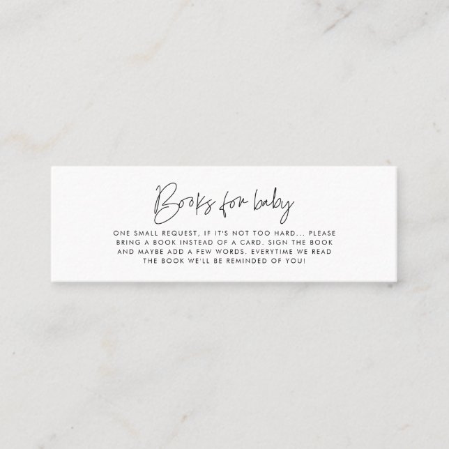 Minimalist modern Books for baby request card (Front)