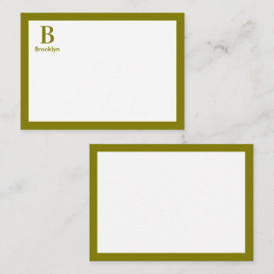 Minimalist Modern Border Monogram Note Card