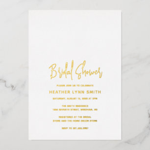 Minimalist Modern Bridal Shower Foil Invitation