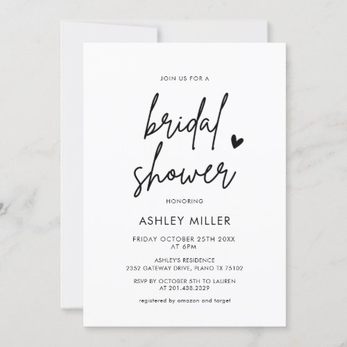 Minimalist Modern Bridal Shower Invitation