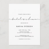 Minimalist modern Bridal shower Invitation Postcard (Front)