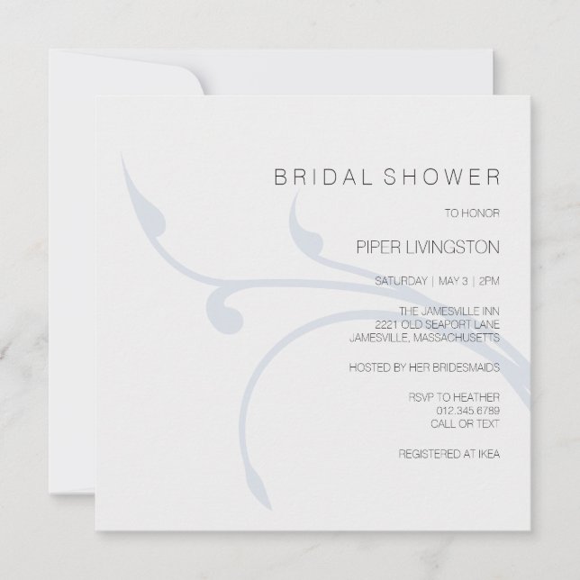 Minimalist & Modern Bridal Shower Invitations (Front)