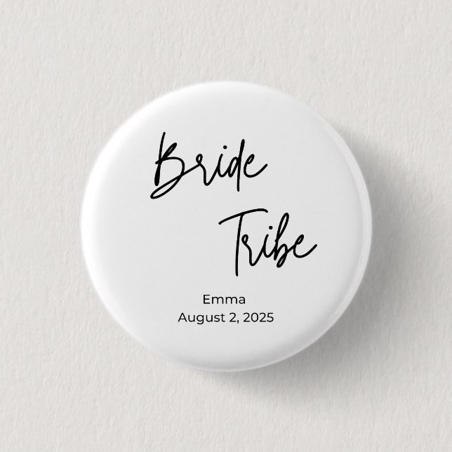 minimalist modern bride tribe bachelorette  button (Front)