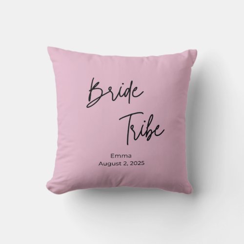 minimalist modern bride tribe bachelorette  throw pillow