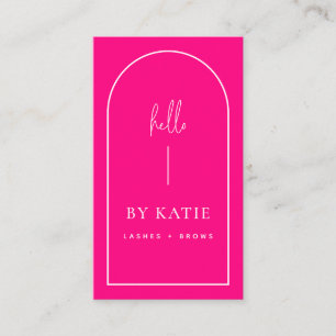 Minimalist Modern Bright Pink Arch Beauty   Business Card