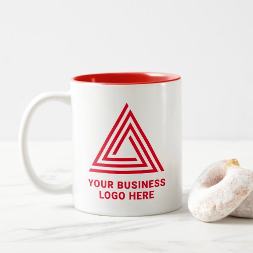 Minimalist Modern Bright Red Business Logo Two_Tone Coffee Mug