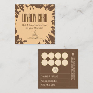 Minimalist Modern Brown Coffee Shop Loyalty Card