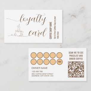 Minimalist Modern Brown Coffee Shop Loyalty Card