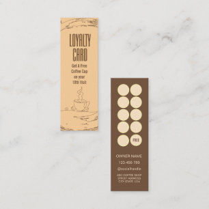 Minimalist Modern Brown Coffee Shop Loyalty Card