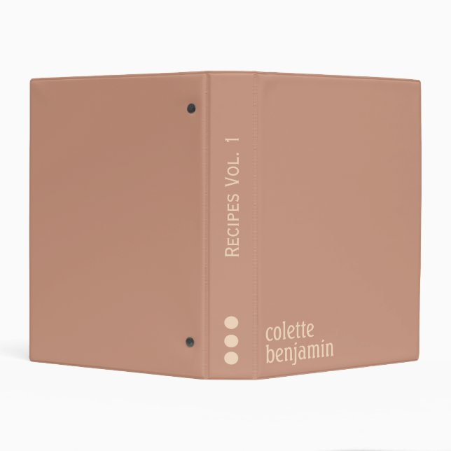 Minimalist Modern Brownish Orange & Pale Peach Mini Binder (Background)