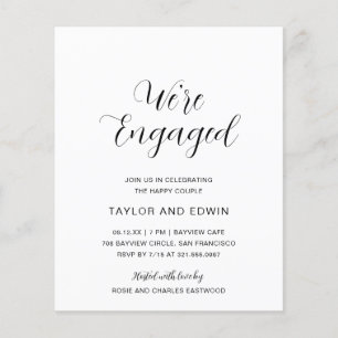 Minimalist Modern Budget Engagement Party Invite