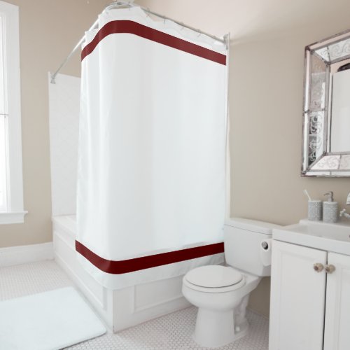 Minimalist Modern Burgundy Wine Red White  Shower Curtain