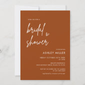 Minimalist Modern Burnt Orange Bridal Shower Invitation (Front)