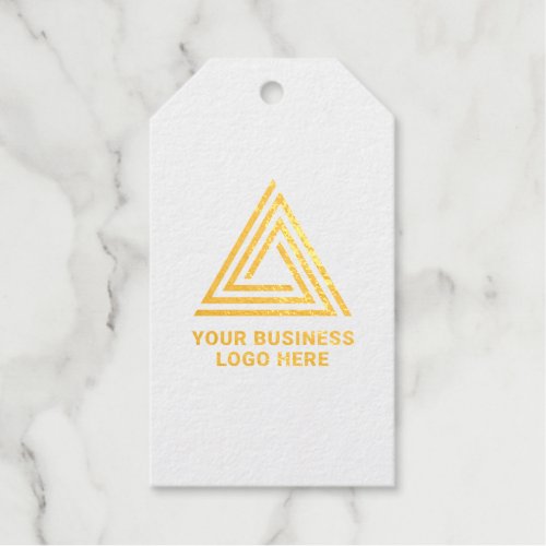 Minimalist Modern Business Logo Foil Gift Tags