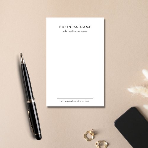 Minimalist Modern Business Name Black and White Post_it Notes