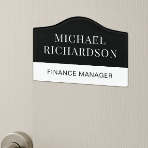 Minimalist Modern Business Office Name & Job Title Door Sign