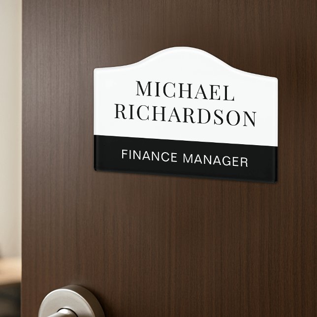 Minimalist Modern Business Office Name & Job Title Door Sign (Minimalist modern name and job title business office door sign)