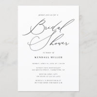 Minimalist Modern Calligraphy Bridal Shower Invitation