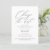 Minimalist Modern Calligraphy | Change The Date Invitation (Standing Front)