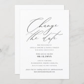 Minimalist Modern Calligraphy | Change The Date Invitation (Front/Back)