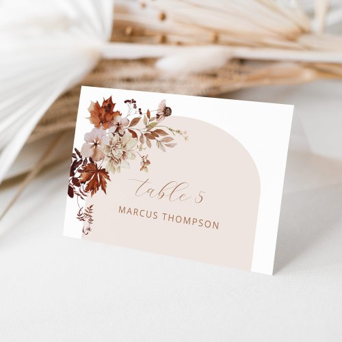 Minimalist modern Calligraphy fall place cards