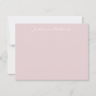 Minimalist Modern Calligraphy Lilac Blush Name Note Card