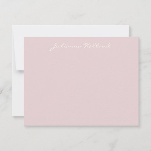 Minimalist Modern Calligraphy Lilac Blush Name Note Card