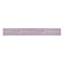 Minimalist Modern Calligraphy Lilac Purple Name Grosgrain Ribbon
