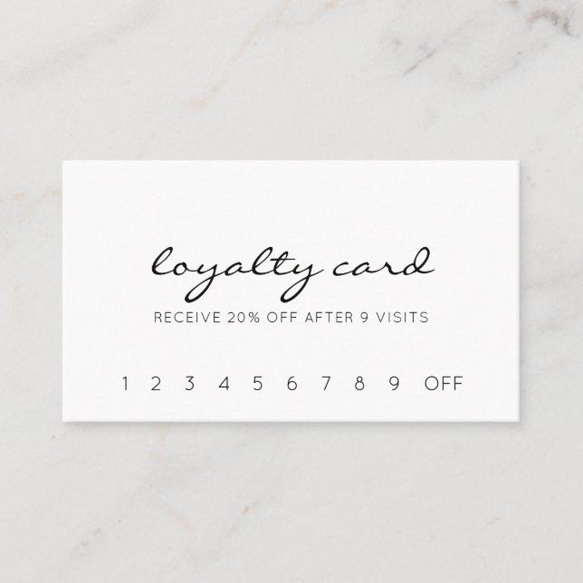 Minimalist Modern Calligraphy Loyalty Card (Front)