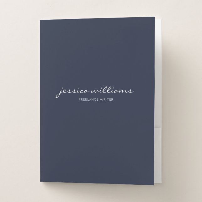 Minimalist Modern Calligraphy Pocket Folder (Front)