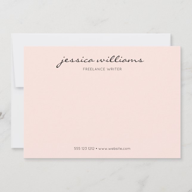 Minimalist Modern Calligraphy Professional Note Card (Front)