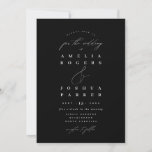 Minimalist Modern Calligraphy Wedding Black Invitation<br><div class="desc">Part of a wedding stationery suite. This simple,  yet sophisticated wedding invitation features typography with accents of modern calligraphy script. In black and white. Add additional details to the back for your guests.</div>