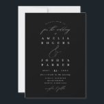 Minimalist Modern Calligraphy Wedding Black Invitation<br><div class="desc">Part of a wedding stationery suite. This simple,  yet sophisticated wedding invitation features typography with accents of modern calligraphy script. In black and white. Add additional details to the back for your guests.</div>