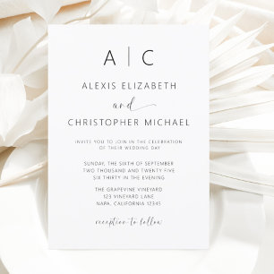 Minimalist Modern Calligraphy Wedding Invitation