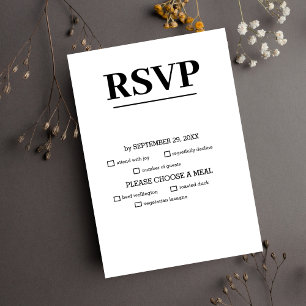 Minimalist Modern Calligraphy Wedding RSVP Card