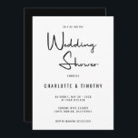 Minimalist Modern Calligraphy Wedding Shower Invitation<br><div class="desc">This minimalist modern calligraphy script casual wedding shower invitation is the perfect choice for a modern wedding and for couples who appreciate minimalist design. It features bold and modern script and clean typography for all of the wedding information. The color of the backer is per default black but can be...</div>