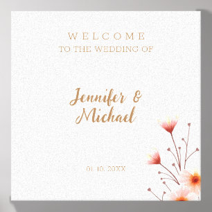 Minimalist Modern Calligraphy Wedding Welcome Canvas Photo Tile