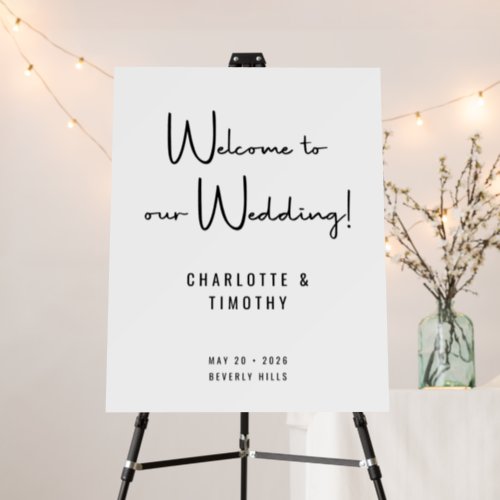 Minimalist Modern Calligraphy Wedding Welcome Sign