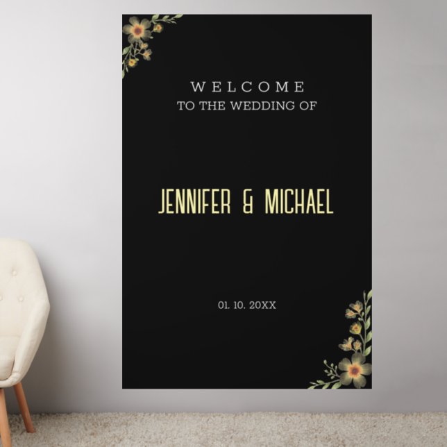 Minimalist Modern Calligraphy Wedding Welcome Wall Decal (Living Room 2)