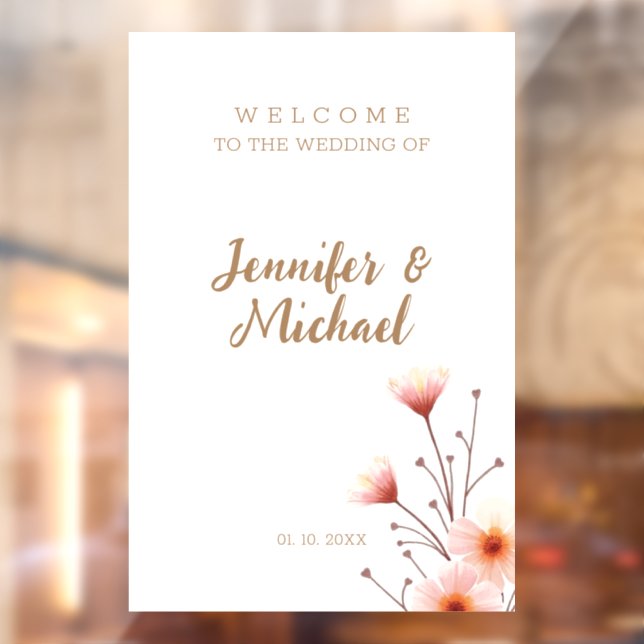 Minimalist Modern Calligraphy Wedding Welcome Window Cling (Sheet 2)