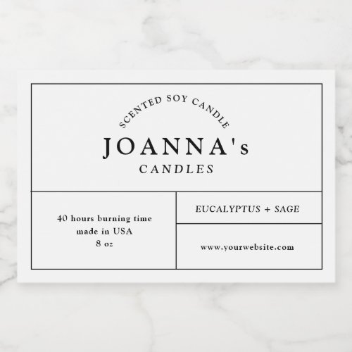 Minimalist Modern Candle Label