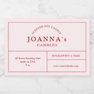 Minimalist Modern Candle Label
