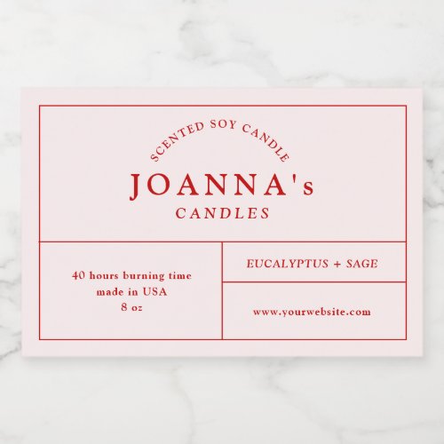 Minimalist Modern Candle Label