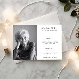 Minimalist Modern Celebration of Life Photo Invitation