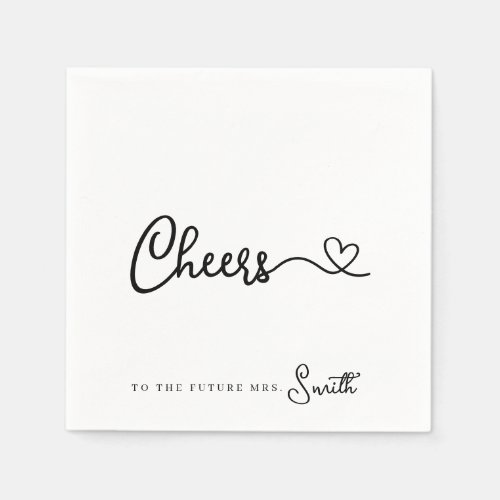 Minimalist Modern Cheers to the Future Mrs Napkins