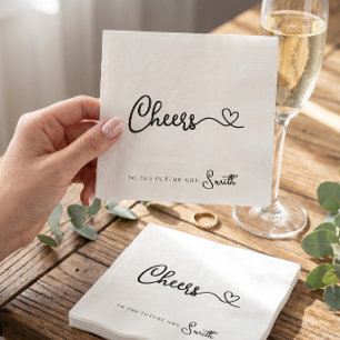 Minimalist Modern Cheers to the Future Mrs Napkins