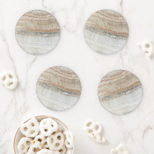 minimalist modern chic beige tan white grey marble coaster set