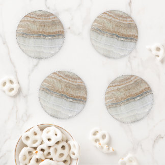 minimalist modern chic beige tan white grey marble coaster set